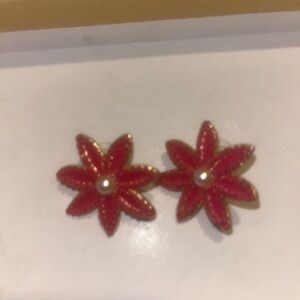Pink tropical Floral Earrings